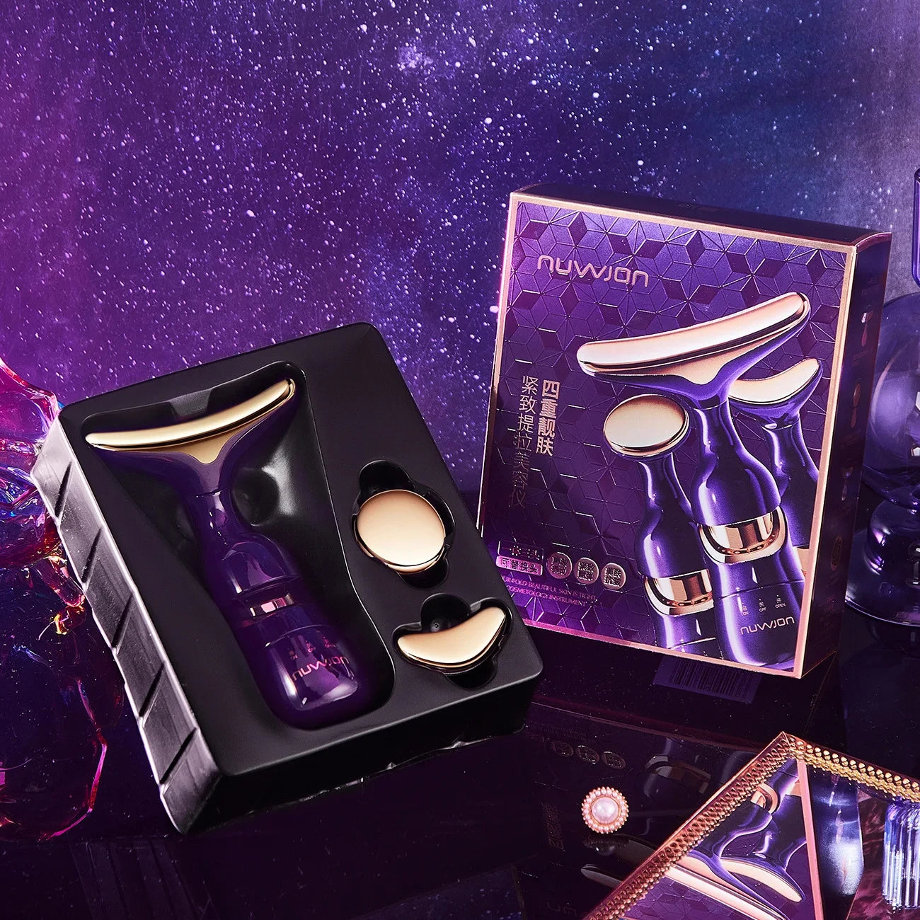 3-in-1 EMS Facial Lifting Device – Sonic Vibration Face, Neck & Eye Anti-Aging Massager