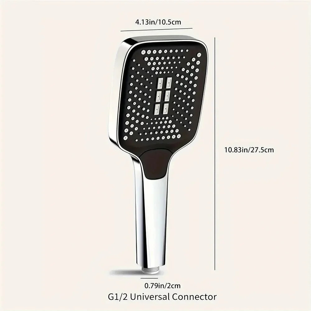 Adjustable 3-Mode High-Pressure Shower Head – Water-Saving Rainfall Handheld Shower for Bathroom