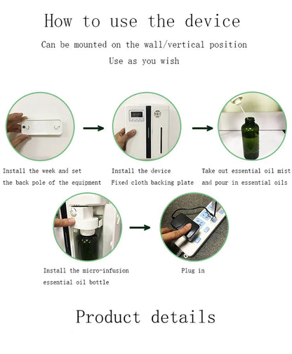 Wall-Mounted Scent Machine – 160ml Hotel-Grade Aroma Diffuser with Fan & Bluetooth