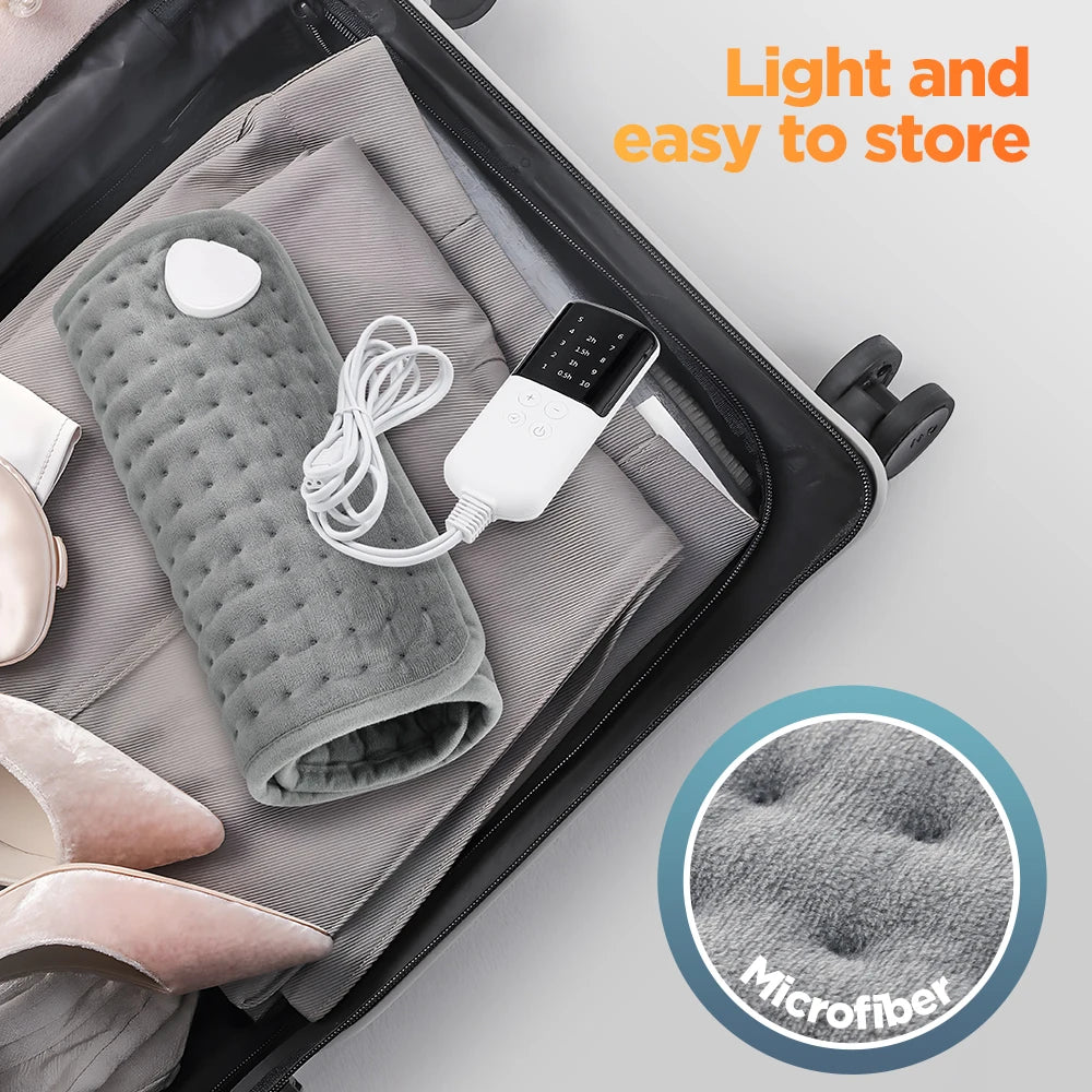 30×60cm Electric Heating Pad – 9/10 Level Adjustable Hot Compress Blanket for Back, Legs & Hands