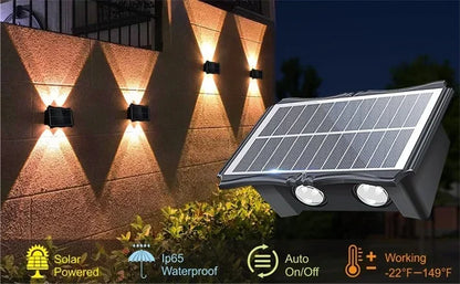 Solar Wall Lamp – Outdoor LED Waterproof Light for Garden, Balcony, and Porch | Homevera