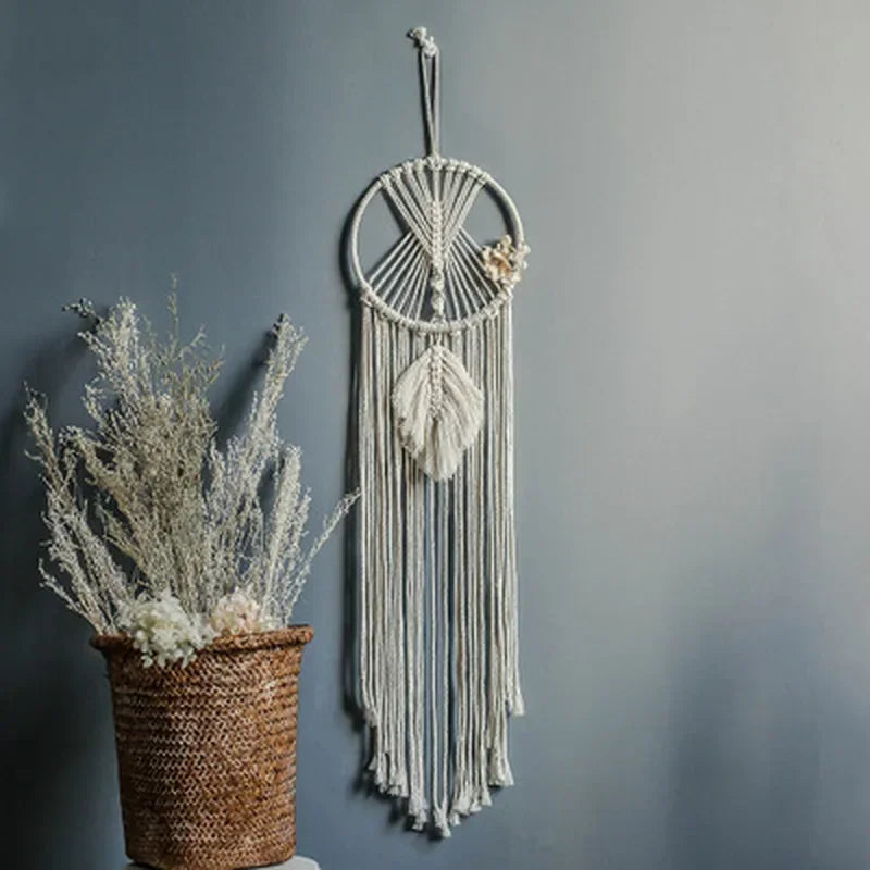 Macrame Dream Catcher Nordic Tapestry for Ramadan & Eid | Boho Wall Décor | Homevera