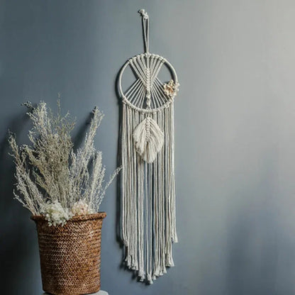 Macrame Dream Catcher Nordic Tapestry for Ramadan & Eid | Boho Wall Décor | Homevera