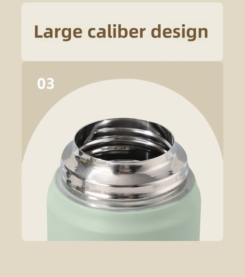 600ml Stainless Steel Thermal Water Bottle – Leakproof Insulated Travel Mug for Hot & Cold Drinks