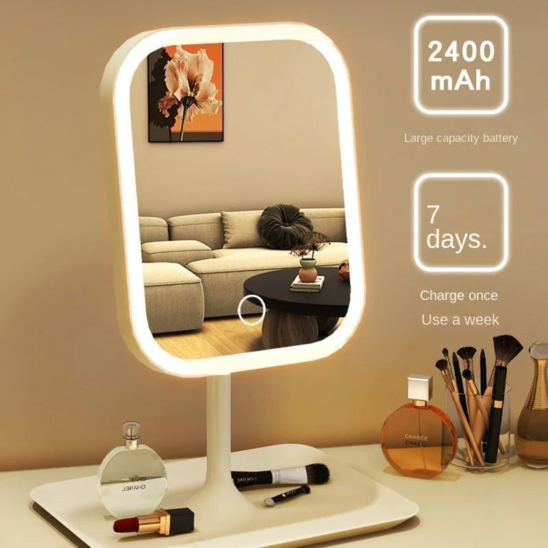 Niche Modern Desktop Vanity Mirror – 3 Color LED Touch Makeup Mirror | Homevera