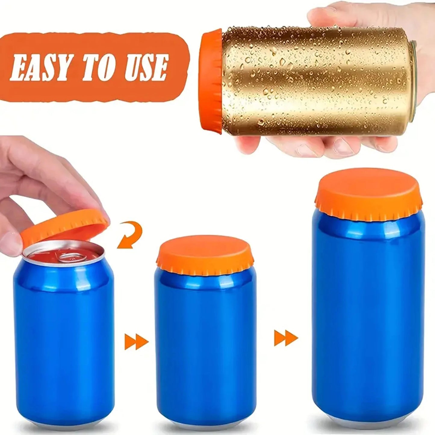 6PCS Silicone Can Lids Set – Leak-Proof Reusable Soda & Beer Bottle Covers
