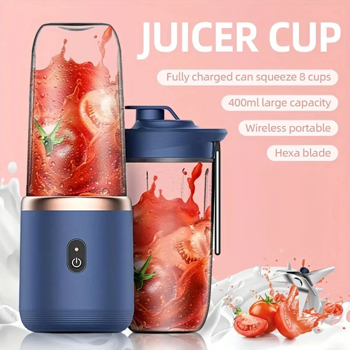 Multifunctional Portable Juice Blender – Rechargeable Dual Cup Juicer | Homevera