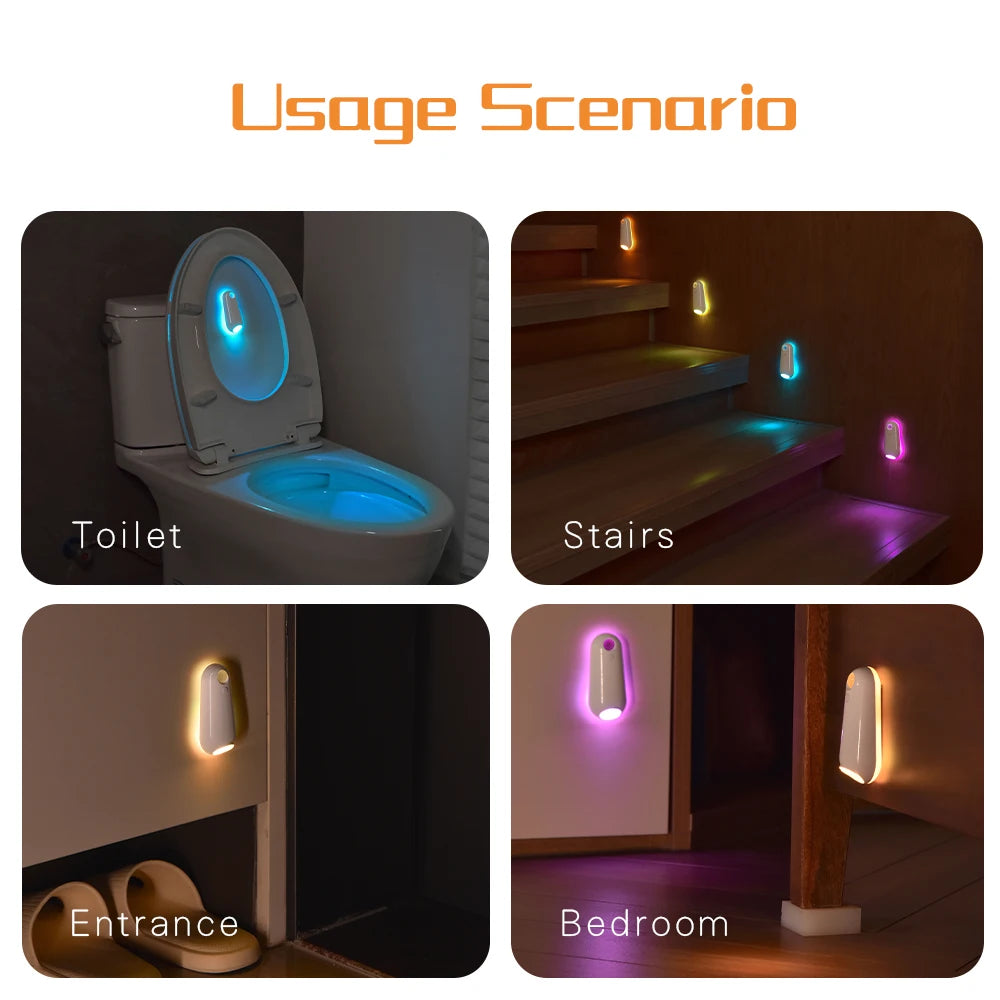 Toilet Night Light – Motion Sensor RGB 7-Color LED Bowl Light | Homevera