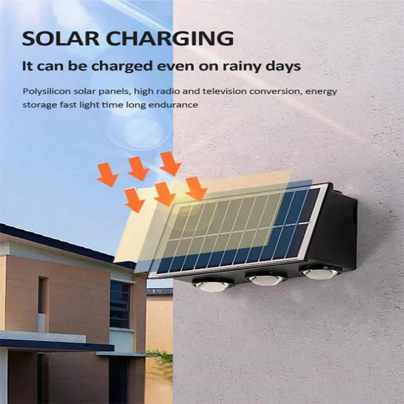 Solar Wall Lamp – Outdoor LED Waterproof Light for Garden, Balcony, and Porch | Homevera