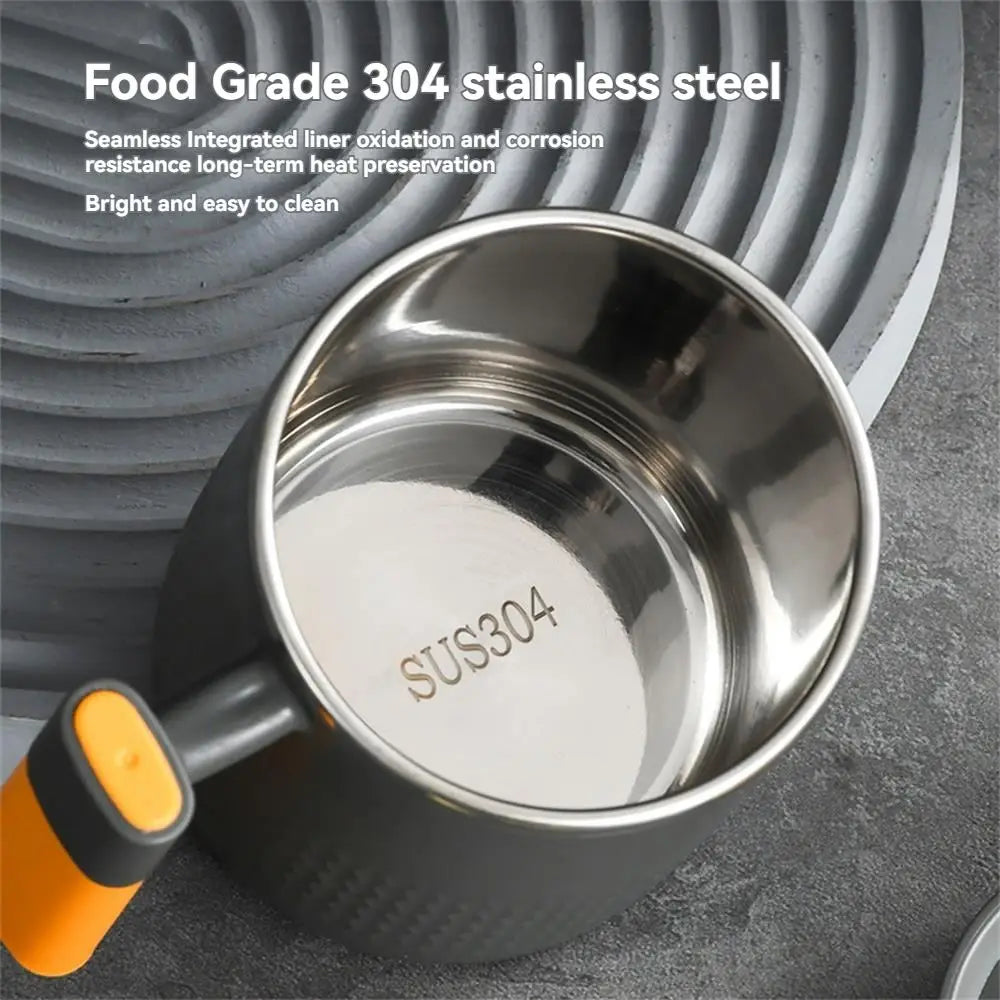 304 Stainless Steel Double-Layer Tea & Coffee Mug with Cat Handle – Japanese Style Anti-Scald Cup