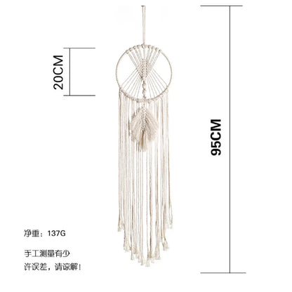 Macrame Dream Catcher Nordic Tapestry for Ramadan & Eid | Boho Wall Décor | Homevera