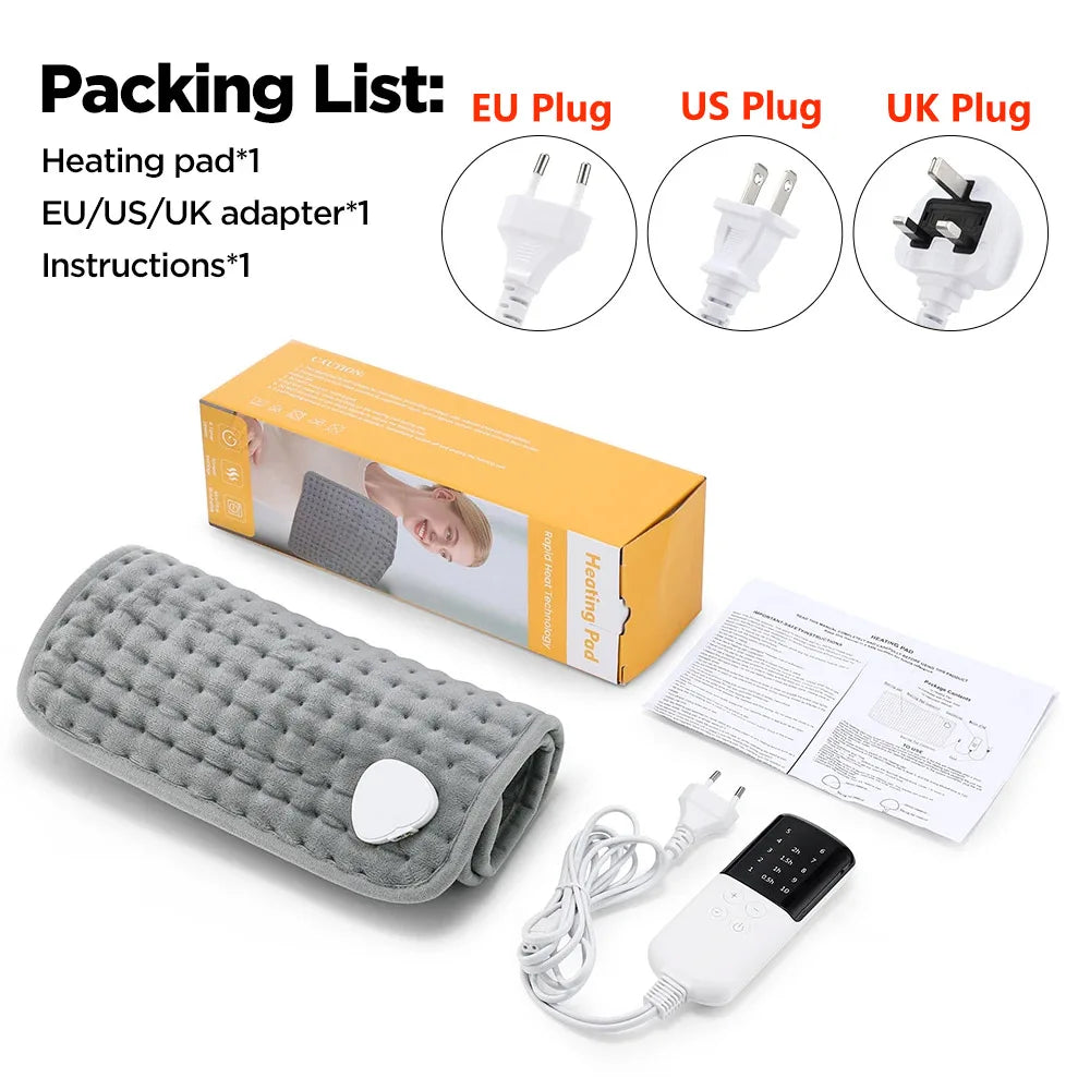 30×60cm Electric Heating Pad – 9/10 Level Adjustable Hot Compress Blanket for Back, Legs & Hands