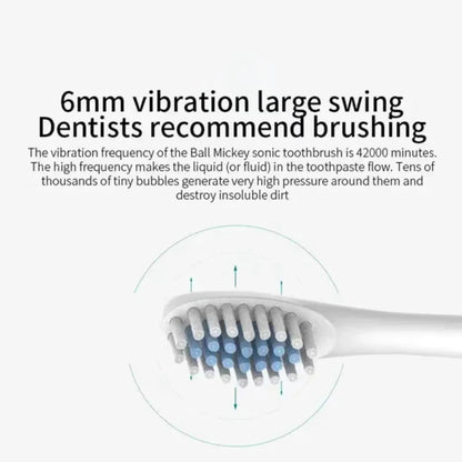 X3 Electric Ultrasonic Toothbrush – 6-Speed USB Rechargeable Waterproof Adult Tooth Cleaner, Soft Bristles, Automatic Couple Set