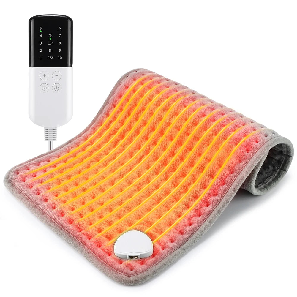 30×60cm Electric Heating Pad – 9/10 Level Adjustable Hot Compress Blanket for Back, Legs & Hands