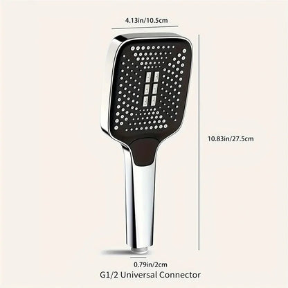Adjustable 3-Mode High-Pressure Shower Head – Water-Saving Rainfall Handheld Shower for Bathroom