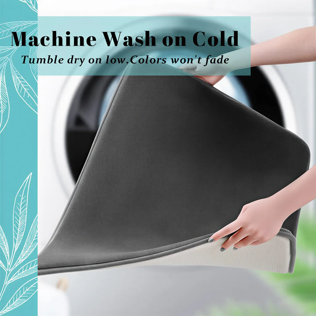 Homevera Super Absorbent Coral Velvet Floor Mat – Anti-Slip Bathroom & Door Mat