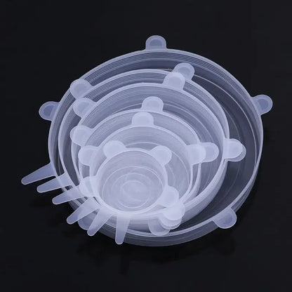 6pcs/set Silicone Stretch Lids, Reusable Durable Food Storage Lids for Bowls, Silicone Lids