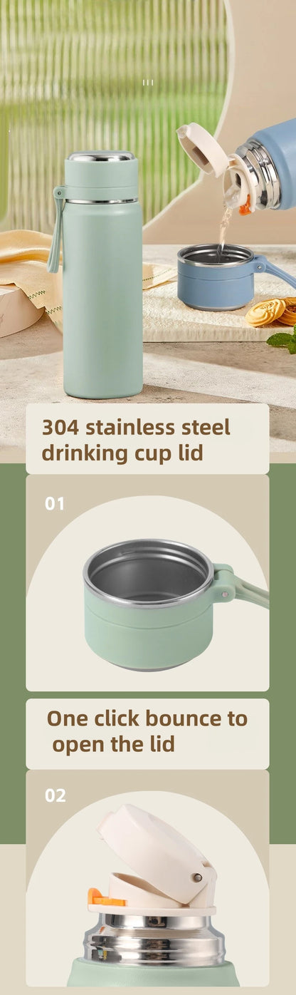 600ml Stainless Steel Thermal Water Bottle – Leakproof Insulated Travel Mug for Hot & Cold Drinks