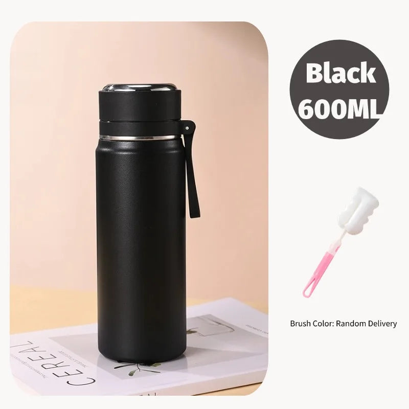 600ml Stainless Steel Thermal Water Bottle – Leakproof Insulated Travel Mug for Hot & Cold Drinks