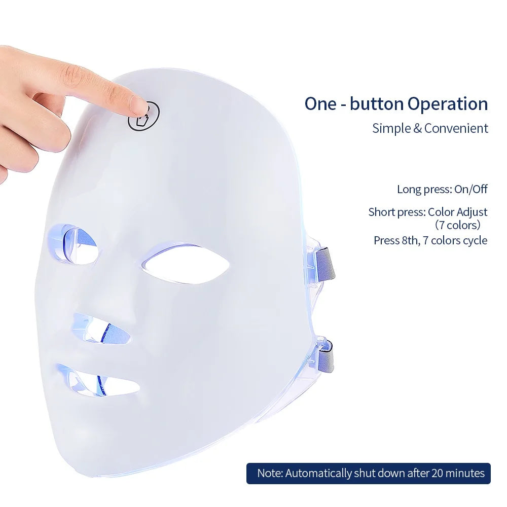 LED Face & Neck Mask – Rechargeable LED Photon Therapy Beauty Device