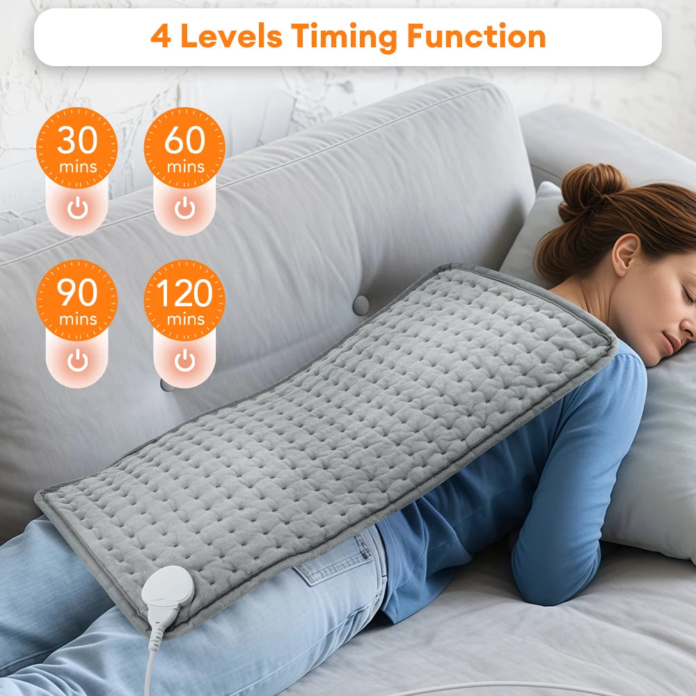 30×60cm Electric Heating Pad – 9/10 Level Adjustable Hot Compress Blanket for Back, Legs & Hands