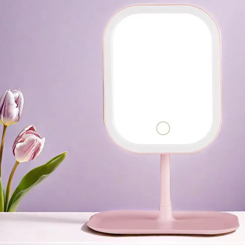 Niche Modern Desktop Vanity Mirror – 3 Color LED Touch Makeup Mirror | Homevera