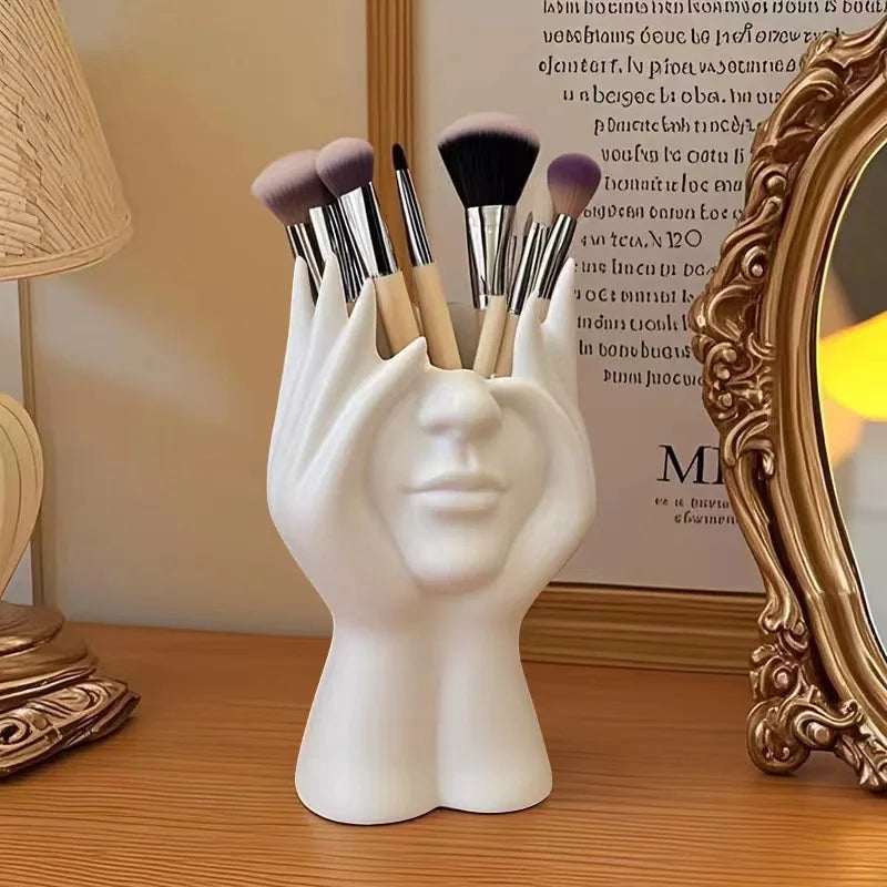 Creative Human Body Art Vinyl Figure Storage Holder – Multifunctional Makeup Brush & Office Organizer (33×15×85cm)