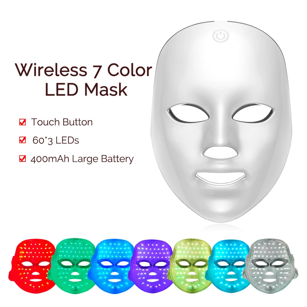 LED Face & Neck Mask – Rechargeable LED Photon Therapy Beauty Device