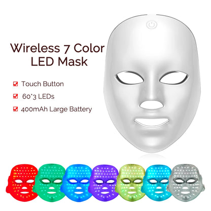 LED Face & Neck Mask – Rechargeable LED Photon Therapy Beauty Device