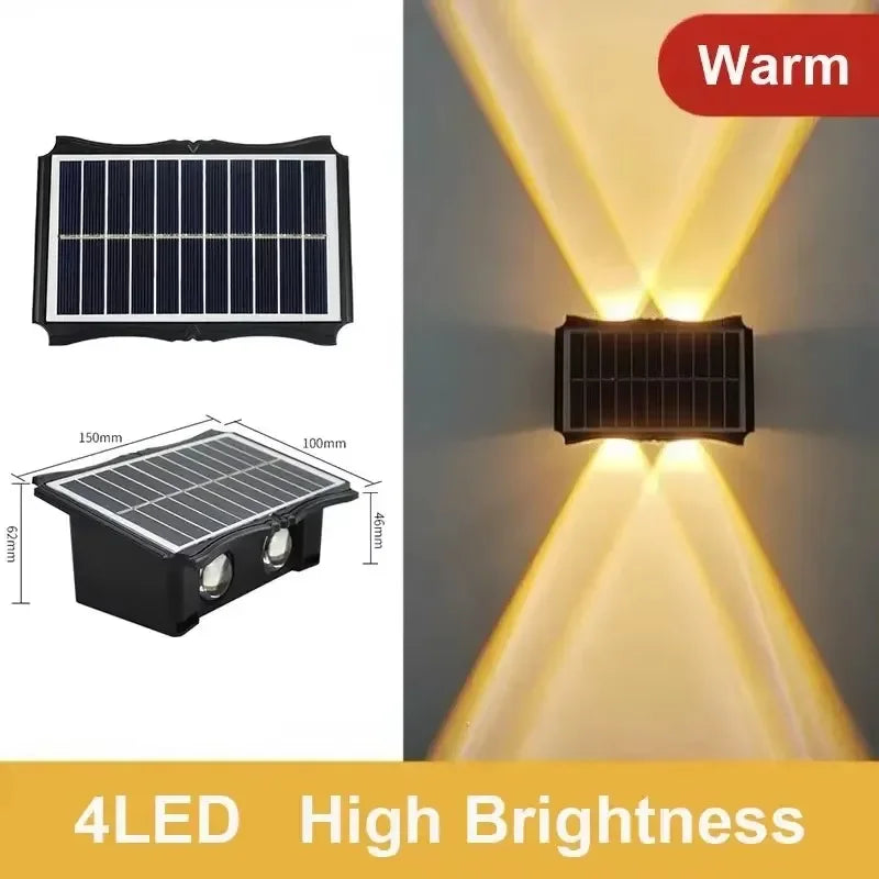 Solar Wall Lamp – Outdoor LED Waterproof Light for Garden, Balcony, and Porch | Homevera