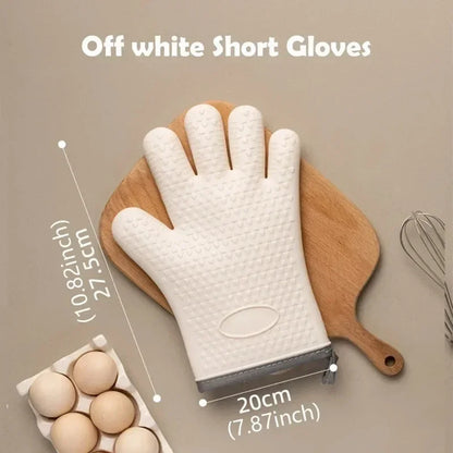 Anti-scald Thickened Silicone Gloves Heat Resistant Microwave Oven Baking Gloves BBQ Gloves Anti-slip Heat Insulation Mitts