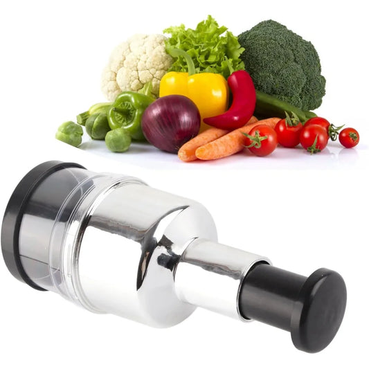 Stainless Steel Manual Garlic Chopper – Multi-Purpose Kitchen Mincer & Dicer