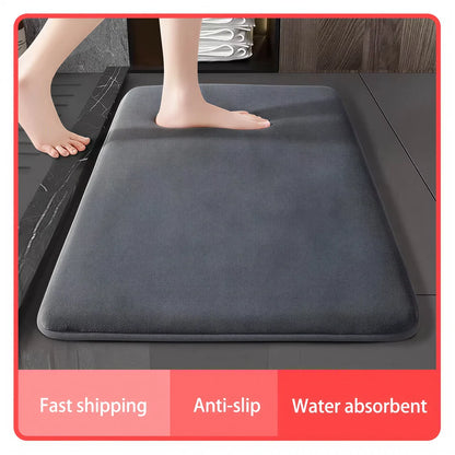 Homevera Super Absorbent Coral Velvet Floor Mat – Anti-Slip Bathroom & Door Mat