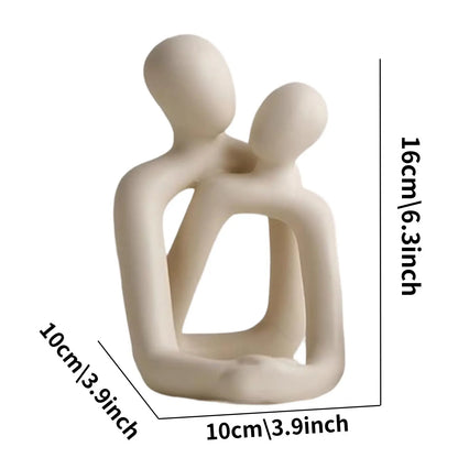 Heartwarming Loving Couple Resin Statue – A Timeless Modern Home Décor Accent for Bookshelves, Office Desks, and Nightstands