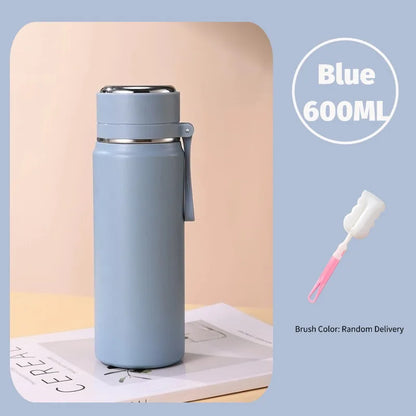 600ml Stainless Steel Thermal Water Bottle – Leakproof Insulated Travel Mug for Hot & Cold Drinks