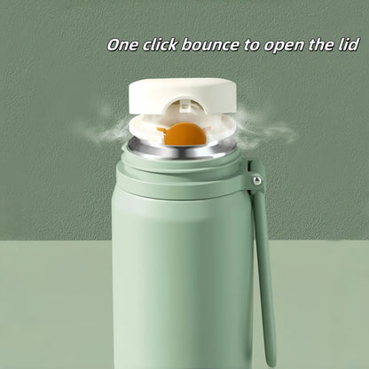 600ml Stainless Steel Thermal Water Bottle – Leakproof Insulated Travel Mug for Hot & Cold Drinks
