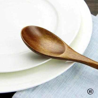 5-Piece Natural Wooden Spoon & Fork Set – Eco-Friendly Tableware for Cooking & Dining