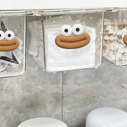 Transparent Bathroom Storage Box – Pull-Out Drawer Organizer for Cotton Swabs & Makeup Pads