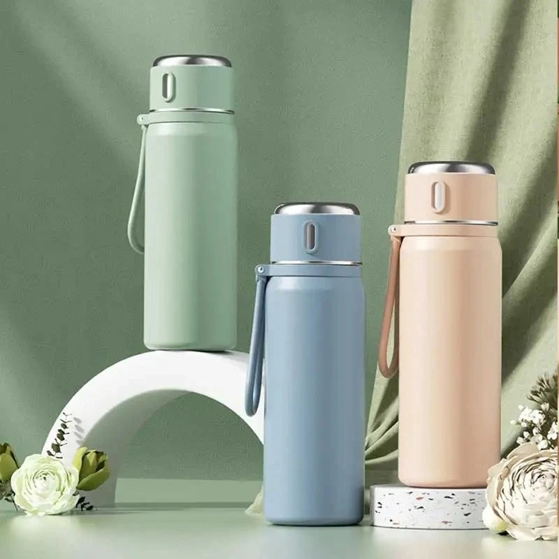 600ml Stainless Steel Thermal Water Bottle – Leakproof Insulated Travel Mug for Hot & Cold Drinks