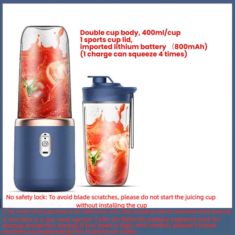 Multifunctional Portable Juice Blender – Rechargeable Dual Cup Juicer | Homevera