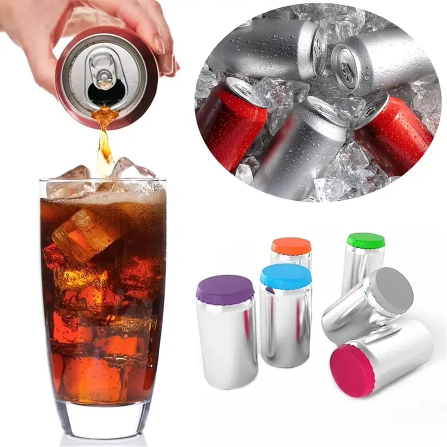 6PCS Silicone Can Lids Set – Leak-Proof Reusable Soda & Beer Bottle Covers