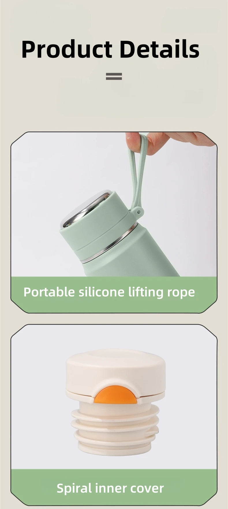 600ml Stainless Steel Thermal Water Bottle – Leakproof Insulated Travel Mug for Hot & Cold Drinks