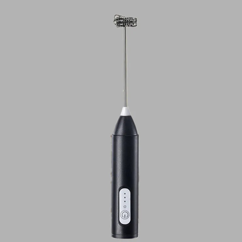 Stainless Steel Electric Milk Frother – Handheld Wireless Coffee Whisk & Egg Beater Mixer for Kitchen