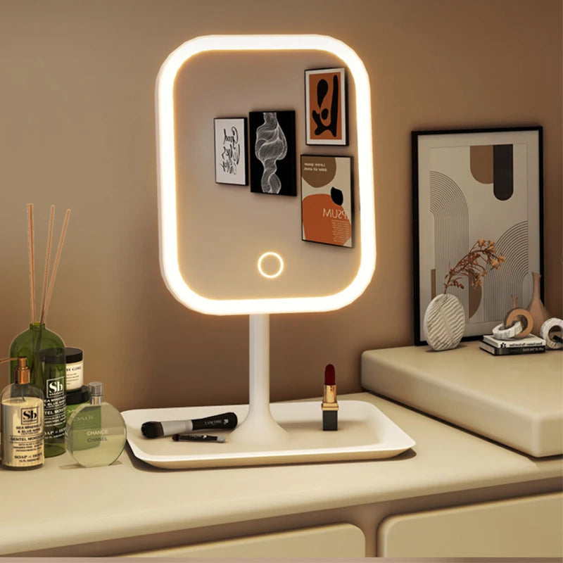Niche Modern Desktop Vanity Mirror – 3 Color LED Touch Makeup Mirror | Homevera