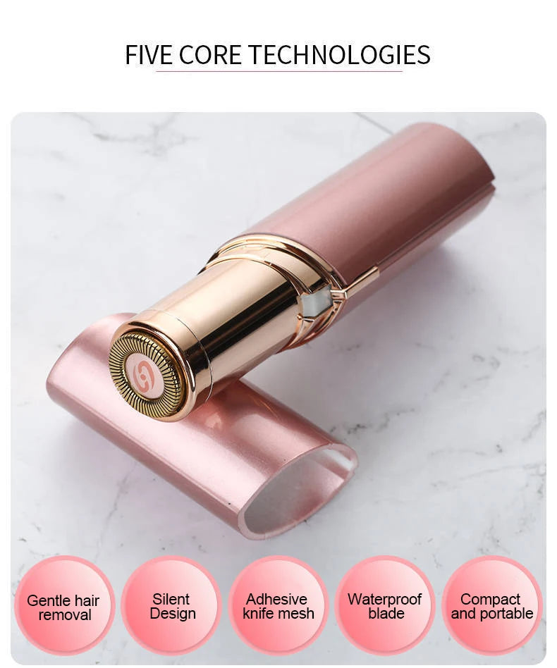 Electric Facial Hair Remover for Women – Painless Lipstick-Style USB Trimmer