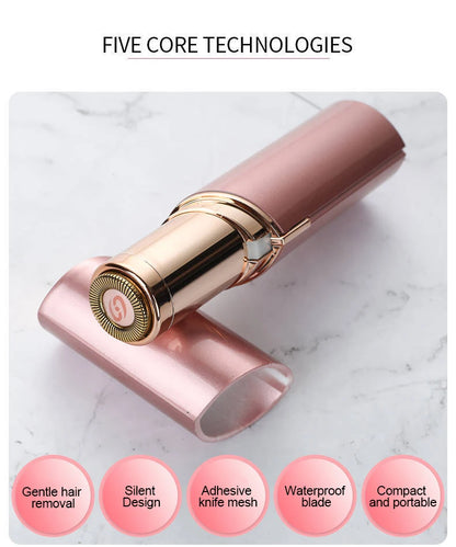 Electric Facial Hair Remover for Women – Painless Lipstick-Style USB Trimmer