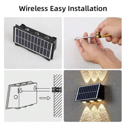 Solar Wall Lamp – Outdoor LED Waterproof Light for Garden, Balcony, and Porch | Homevera