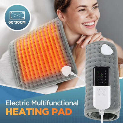 30×60cm Electric Heating Pad – 9/10 Level Adjustable Hot Compress Blanket for Back, Legs & Hands