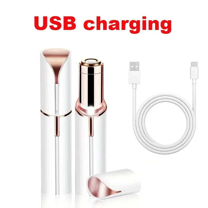 Electric Facial Hair Remover for Women – Painless Lipstick-Style USB Trimmer