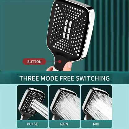 Adjustable 3-Mode High-Pressure Shower Head – Water-Saving Rainfall Handheld Shower for Bathroom